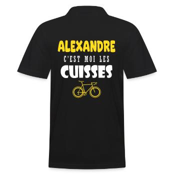 Alexandre vélo c est moi les cuisses humour velo - Polo Homme - noir - Dos - Kai (181cm)
