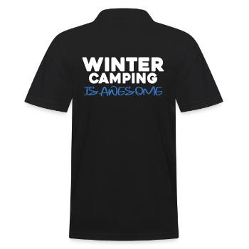 Winter camping is awesome winter camper - Men's Polo Shirt - black - Back - Kai (181cm)