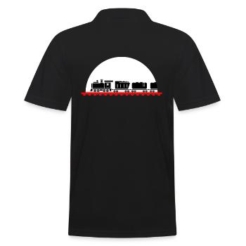 Eisenbahn Lokomotive Modeleisenbahn Zug - Männer Poloshirt - Schwarz - Hinten - Kai (181cm)