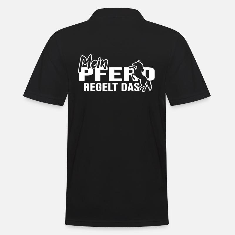 Reiten "Pferd regelt" Springreiter Galopp - Männer Poloshirt - Schwarz
