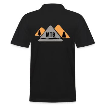 MTB Fahrrad Fahrradkette Mountainbike BIKETRAIL - Männer Poloshirt - Schwarz - Hinten - Kai (181cm)