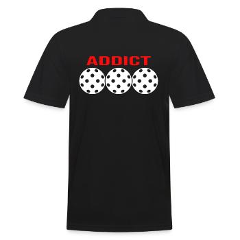 Floorball Unihockey FLOORBALL-addict Floorballer - Men's Polo Shirt - black - Back - Kai (181cm)