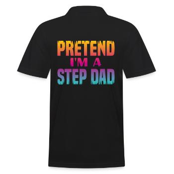 Pretend i'm a Step Dad - Men's Polo Shirt - black - Back - Kai (181cm)