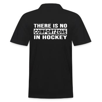 Field hockey Hockey "No Comfortzone In Hockey" - Men's Polo Shirt - black - Back - Kai (181cm)