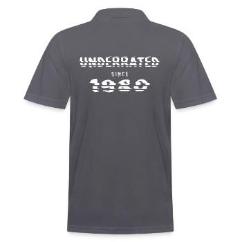 1980 birthday 42 years underrated edition - Men's Polo Shirt - charcoal grey - Back - Nico (186cm)