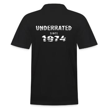 1974 birthday 48 years 48th anniversary underrated - Men's Polo Shirt - black - Back - Kai (181cm)