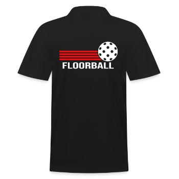 Floorball Unihockey FLOORBALL-life Floorballer - Männer Poloshirt - Schwarz - Hinten - Kai (181cm)
