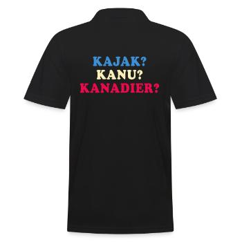 kajak kanu kanadier paddeln im Fluß - Männer Poloshirt - Schwarz - Hinten - Kai (181cm)