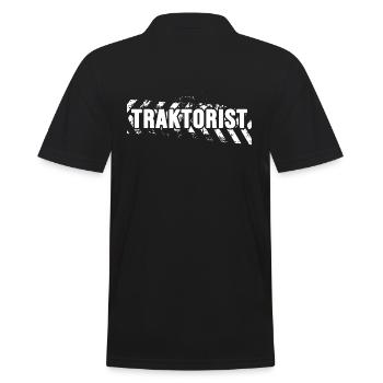 Traktor Schlepper Traktor-Sprüche "Traktorist" - Männer Poloshirt - Schwarz - Hinten - Kai (181cm)