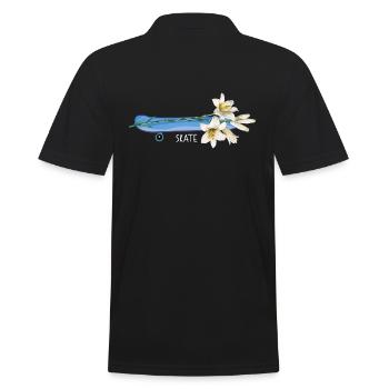Skate SK8 Skateboarder « Skateing-Flower » Halfpipe - Polo Homme - noir - Dos - Kai (181cm)