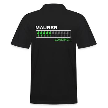 Maurer mauern Mörtel Maurermeister Maurerkelle - Männer Poloshirt - Schwarz - Hinten - Kai (181cm)