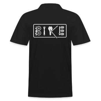 vélo Cycliste Réparation de vélo sur le vélo - Polo Homme - noir - Dos - Kai (181cm)