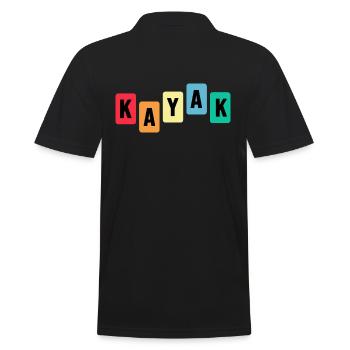 kajak wildwasser kayak paddelboot - Männer Poloshirt - Schwarz - Hinten - Kai (181cm)