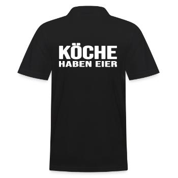 Koch Hobbykoch Küchenregeln Chefkoch kocht Eier - Männer Poloshirt - Schwarz - Hinten - Kai (181cm)