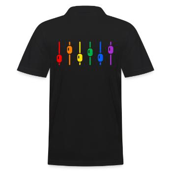 DJ mixer controls turntable bass disco sound - Men's Polo Shirt - black - Back - Kai (181cm)