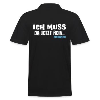 Eisbader Winterschwimmer Winterhart Eisbad - Männer Poloshirt - Schwarz - Hinten - Kai (181cm)