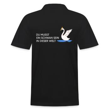 Schwan "Schwan sein" Naturmotto Vogelfrei Schwäne - Männer Poloshirt - Schwarz - Hinten - Kai (181cm)