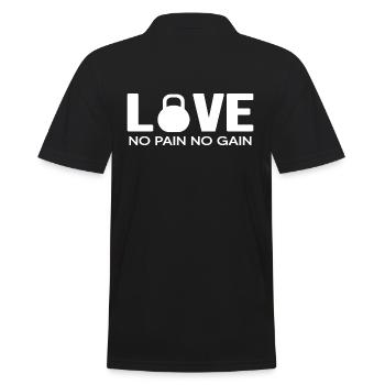 Calisthenics Gym "Pain-Gain" Muscle Fitness - Men's Polo Shirt - black - Back - Kai (181cm)