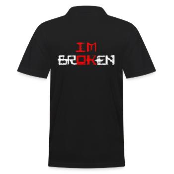 broken but ok "broken" - Men's Polo Shirt - black - Back - Kai (181cm)