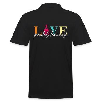 Padel Tennis Padel-Love Padel-Club - Men's Polo Shirt - black - Back - Kai (181cm)