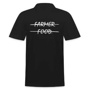 Farmer Farmer Organic Farm Harvest Time - Men's Polo Shirt - black - Back - Kai (181cm)