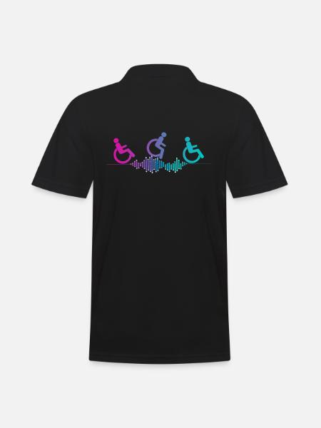 rollstuhlfahrer handicap rollstuhl wheelchair huii - Männer Poloshirt - Schwarz