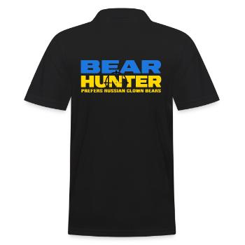 UKRAINE "Bärenjagd" slava ukraini selenskyj - Männer Poloshirt - Schwarz - Hinten - Kai (181cm)