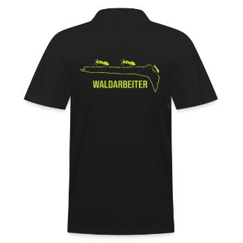 Waldarbeiter Ameise im Wald Forst Kiefer Fichte - Männer Poloshirt - Schwarz - Hinten - Kai (181cm)
