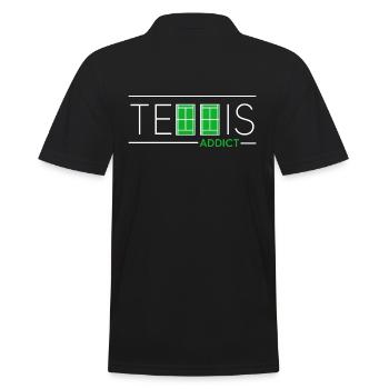 Tennis Match Ball Tennis Court « Tennis-ADDICT » - Polo Homme - noir - Dos - Kai (181cm)