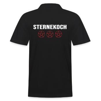 Hobbykoch Sternekoch Pentagram Kochbuch Küchenchef - Männer Poloshirt - Schwarz - Hinten - Kai (181cm)