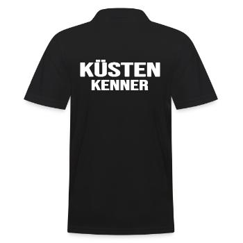 Kapitän Seebär Küste Moin Moin Brandung Anker - Männer Poloshirt - Schwarz - Hinten - Kai (181cm)