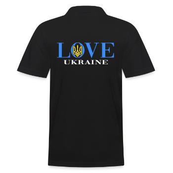 UKRAINE "Ukrainian" slava ukraini zelenskyi - Men's Polo Shirt - black - Back - Kai (181cm)