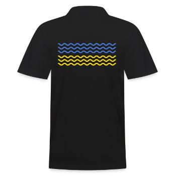 UKRAINE « vague ukrainienne » Front slava ukraini - Polo Homme - noir - Dos - Kai (181cm)