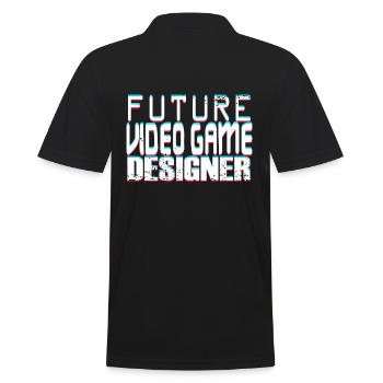 Future Video Game Designer - Männer Poloshirt - Schwarz - Hinten - Kai (181cm)