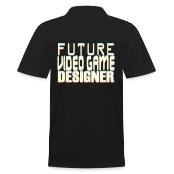 Future Video Game Designer - Männer Poloshirt - Schwarz - Hinten - Kai (181cm)