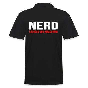 nerd coder server download online nerd-life gamer - Männer Poloshirt - Schwarz - Hinten - Kai (181cm)