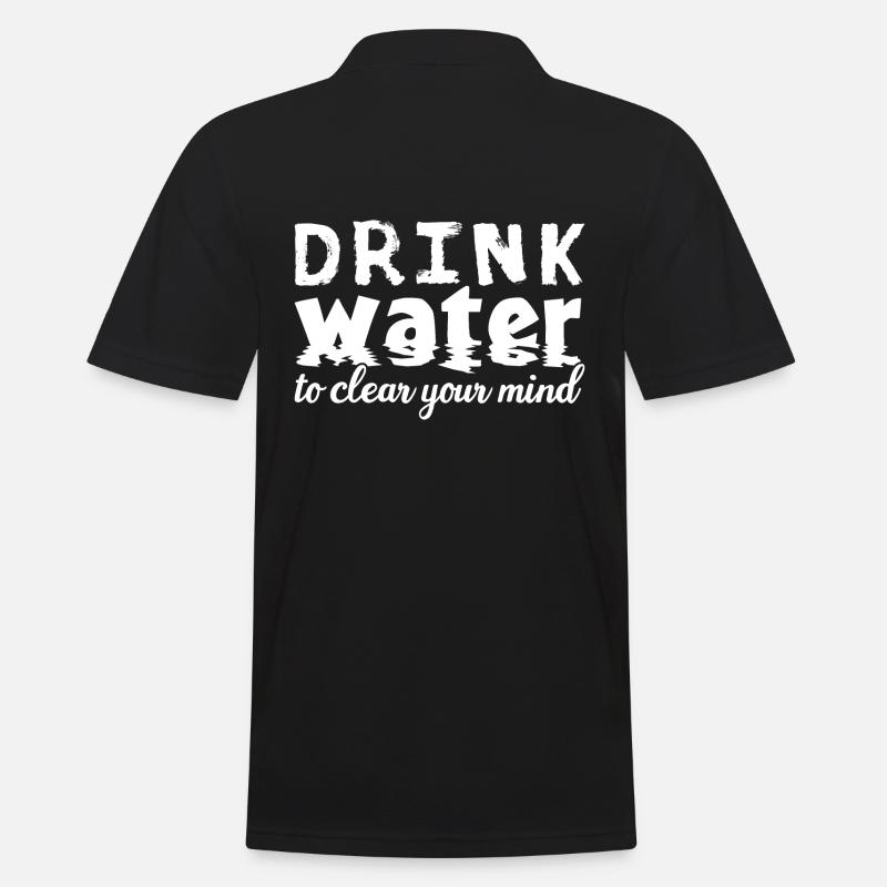 Drink Water - Männer Poloshirt - Schwarz