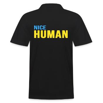 Homme « gentil humain » Kiev Ukraine soutien - Polo Homme - noir - Dos - Kai (181cm)