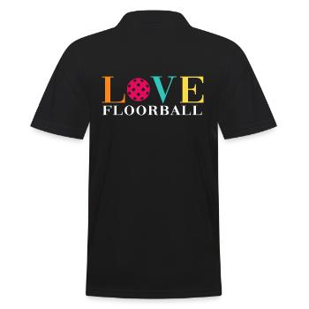 Floorball Unihockey FLOORBALL-LOVE Floorballer - Men's Polo Shirt - black - Back - Kai (181cm)