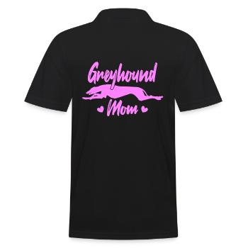 Greyhound Mom - Männer Poloshirt - Schwarz - Hinten - Kai (181cm)
