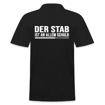 Feldhockey Hockey-Weisheiten Hockeygeflüster - Männer Poloshirt - Schwarz - Hinten - Kai (181cm)
