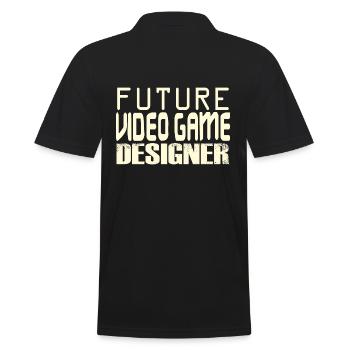 Future Video Game Designer - Männer Poloshirt - Schwarz - Hinten - Kai (181cm)