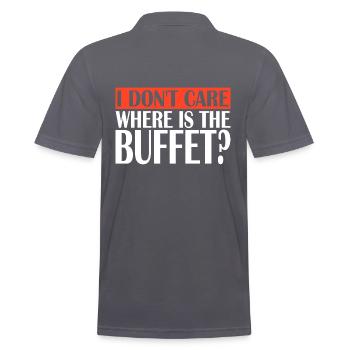 I Don't care where is the Buffet - Männer Poloshirt - Anthrazit - Hinten - Nico (186cm)
