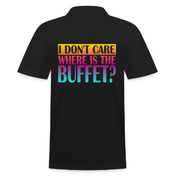 I Don't care where is the Buffet - Männer Poloshirt - Schwarz - Hinten - Kai (181cm)