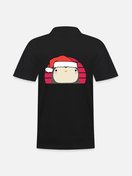 Christmas Penguin - Men's Polo Shirt - black