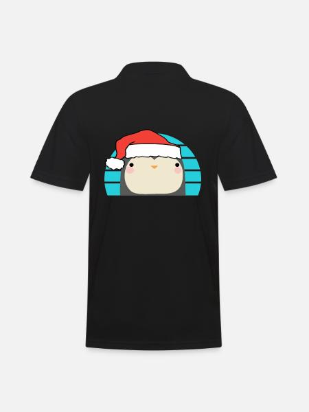 Christmas Penguin - Men's Polo Shirt - black