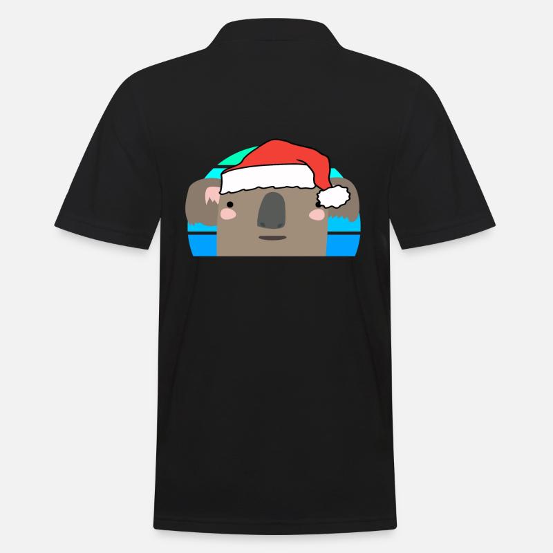 Weihnachten Koala - Männer Poloshirt - Schwarz