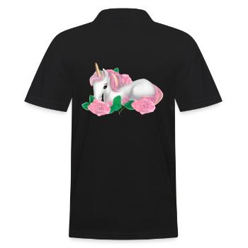 Licorne dans les roses - Polo Homme - noir - Dos - Kai (181cm)