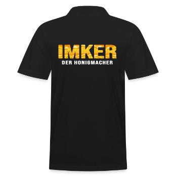 Hobbyimker Imker Honigmacher liebt Bienenvolk - Männer Poloshirt - Schwarz - Hinten - Kai (181cm)