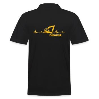 Bagger Baggerfahrer "Digger" Baggerschaufel - Männer Poloshirt - Schwarz - Hinten - Kai (181cm)